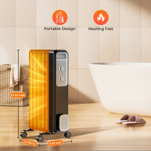 Antarctic Star 4000 BTU Electric Radiator Space Heater with Adjustable ...