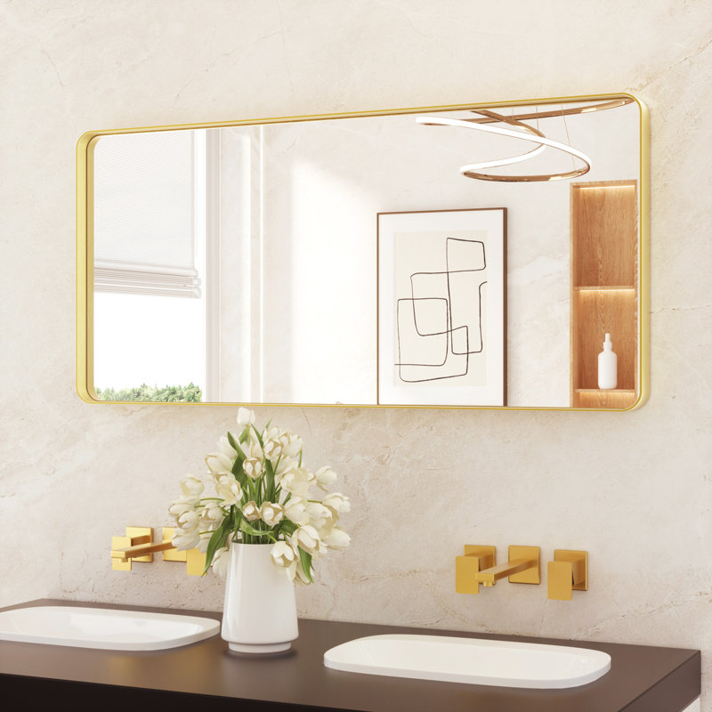 Aluminium Mirror, Matte Black, 61cm x 91.4cm, Rectangle