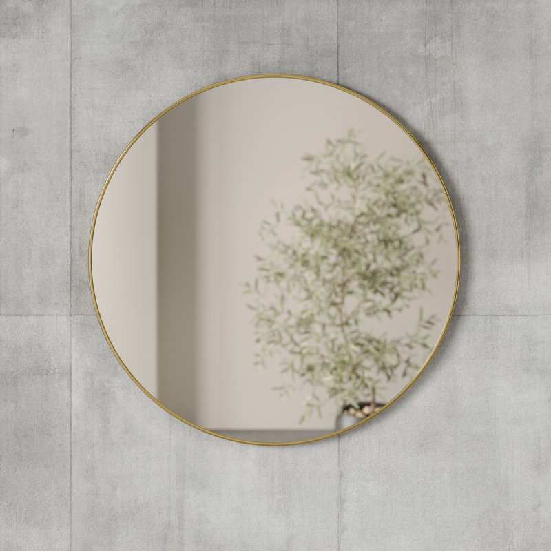 Umbra Hubba Wall Mirror, Brass, 86cm H x 86cm W