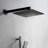 Bathroom Shower System In Matte Black With Efficient Water Spray: Head, Hand Shower, Slide Bar, Bodysprays, Arm, Hose, Valve Trim Assembly Components - Head-117417271