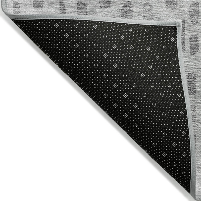 Tapis intérieur lavable à motif géométrique 8 pi x 10 pi gris