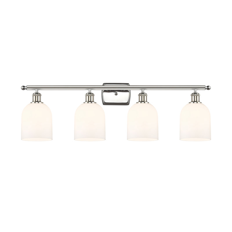 Anacaren 4 - Light Dimmable Vanity Light, Polished Nickel, Gloss White