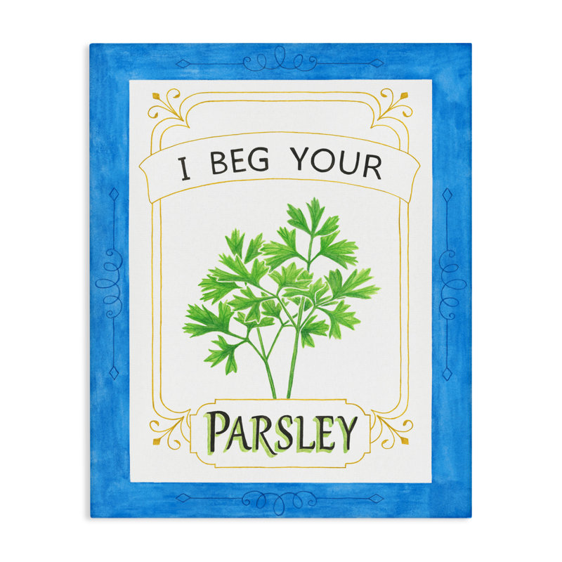 I Beg Your Parsley Canvas, conception par Lara Beeston, H 20 po x l 16 po