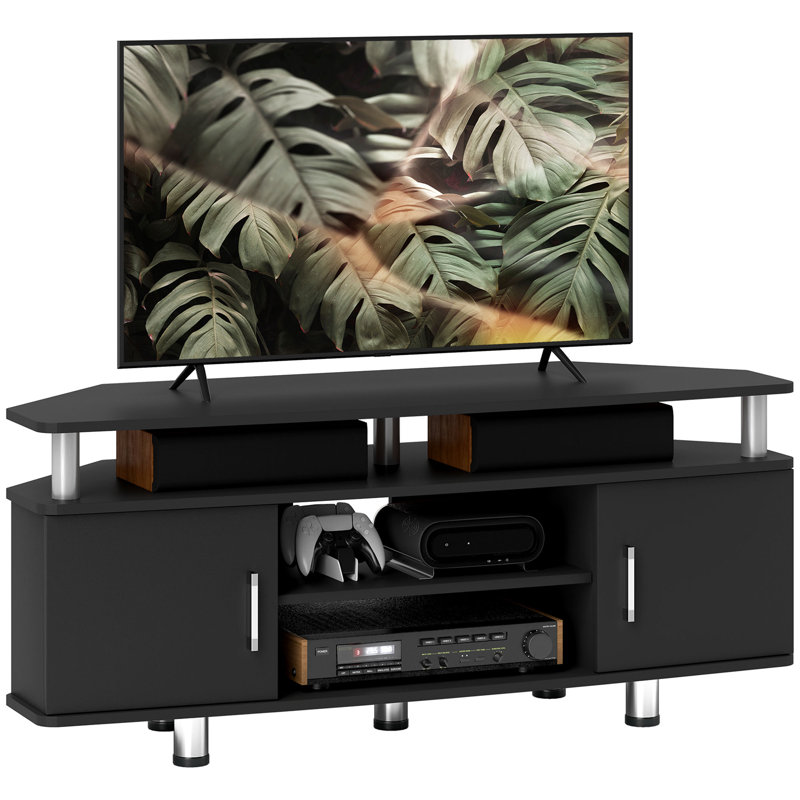 Jaidyn TV Unit Cabinet with Storage Shelves Entertainment Center Black