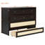 Lit escamotable avec grands tiroirs, style classique, rotin et rangement.-120771388