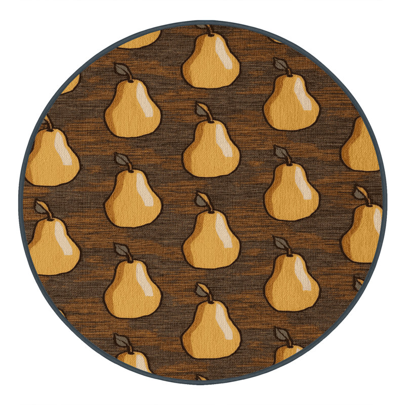 Washable Poached pears Desserts Area Rug, Rectangle 6' x 9'