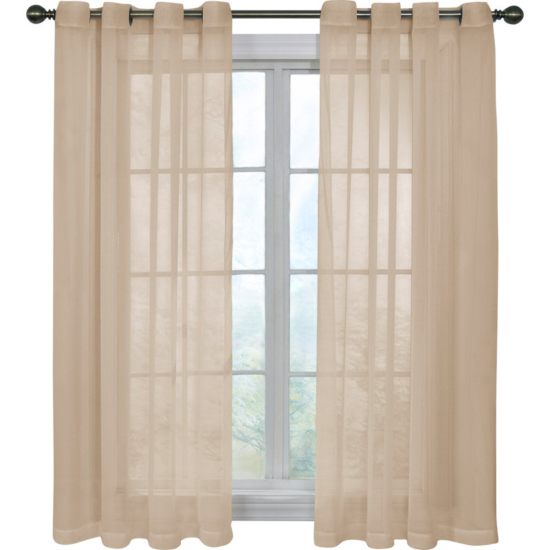 Diphda Sheer Curtain Single Panel, 59" W x 108" L, Latte