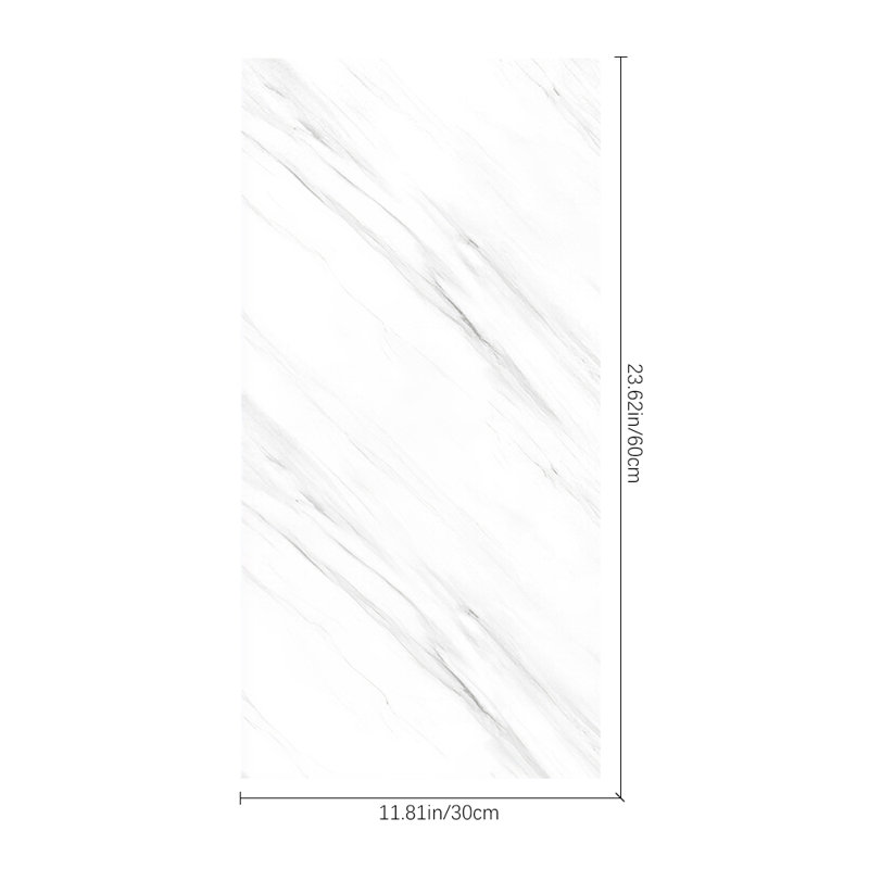 Deivids Peel and Stick Marble Wall Tile, White/Grey