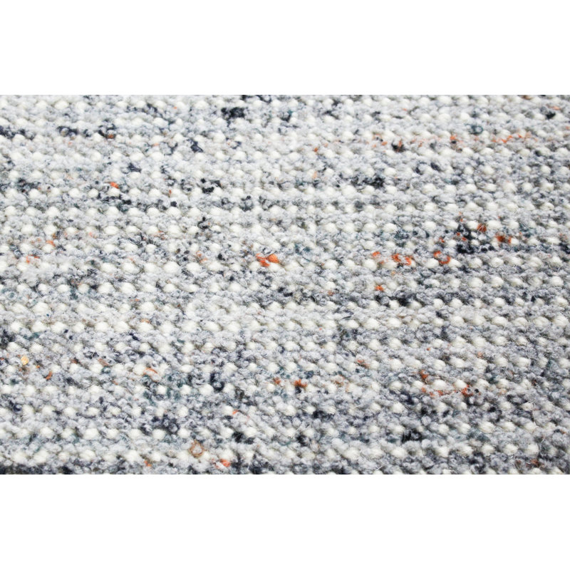 Tapis gris en laine noué à la main Thebes, Rectangle 3 pi 6 po x 5 pi 6 po