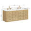 Meuble-lavabo à double cuve 60 po Serena en chêne blanc avec plateau Serena-117807400-117807402