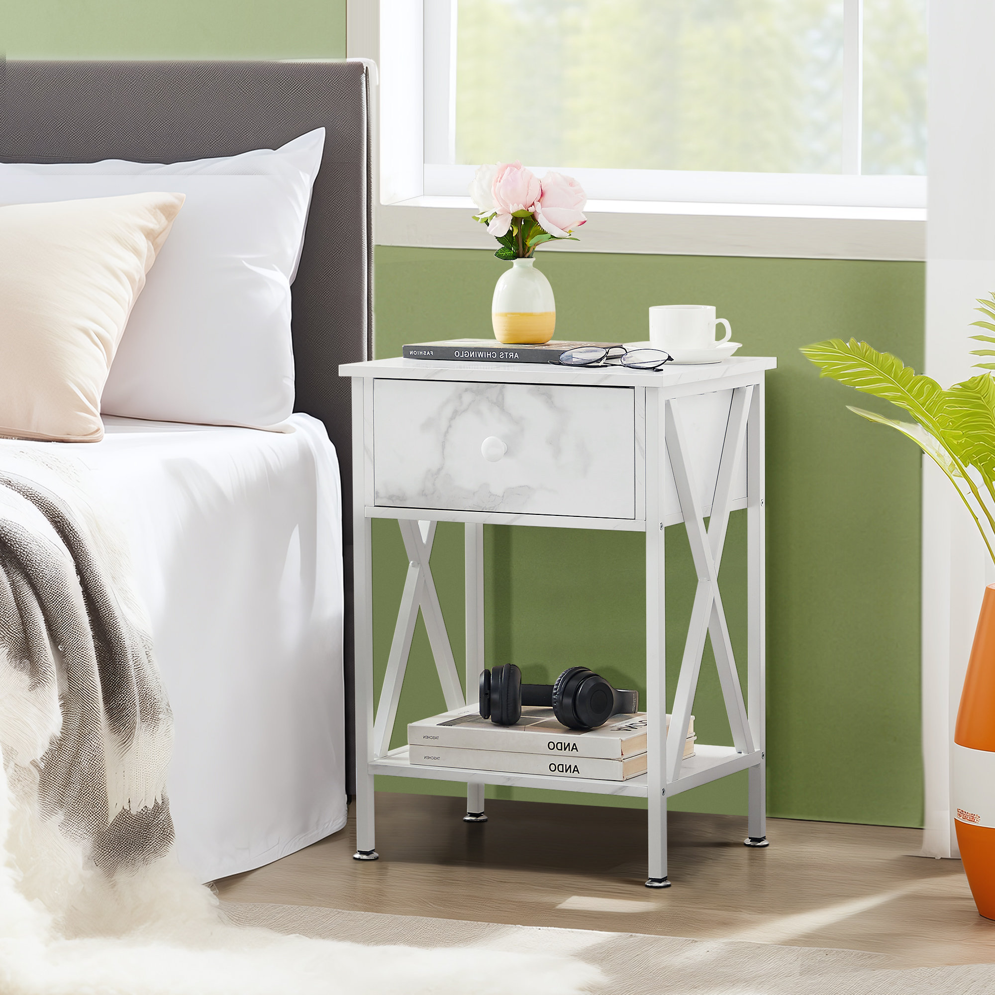 Modern Bedside Table popular with Drawer Cabinet Bedroom Furniture Storage Nightstand