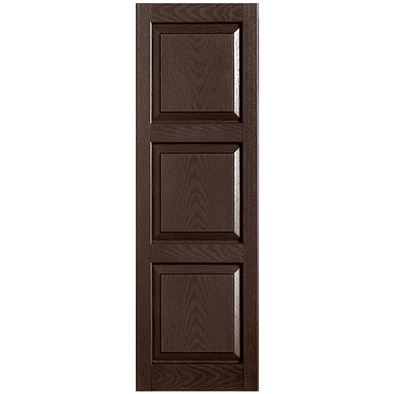 Paire de volets sur mesure en vinyle, 15 po, 42 po, Brun
