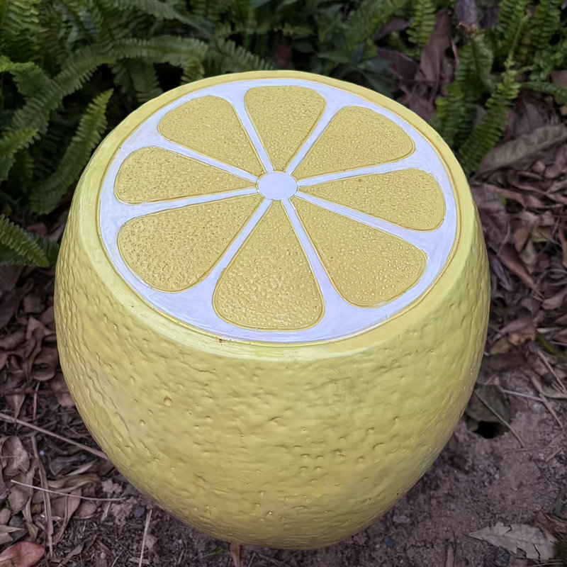 Tabouret jaune citron, tabouret surdimensionné en résine de 14 po, table d'appoint, décorations d'intérieur pour jardin, mobilier de jardin innovant et polyvalent