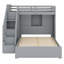 Multifunctional Bunk Bed Frame with Storage Stairs, Wardrobe, USB Charging & Light-1247783899