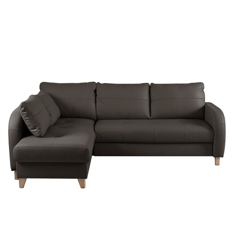 Roger Leather Corner Sofa, Left Hand Facing, Brown