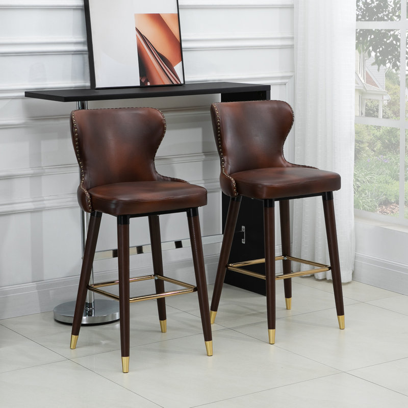 Jenaye Upholstered Counter Stool, Brown