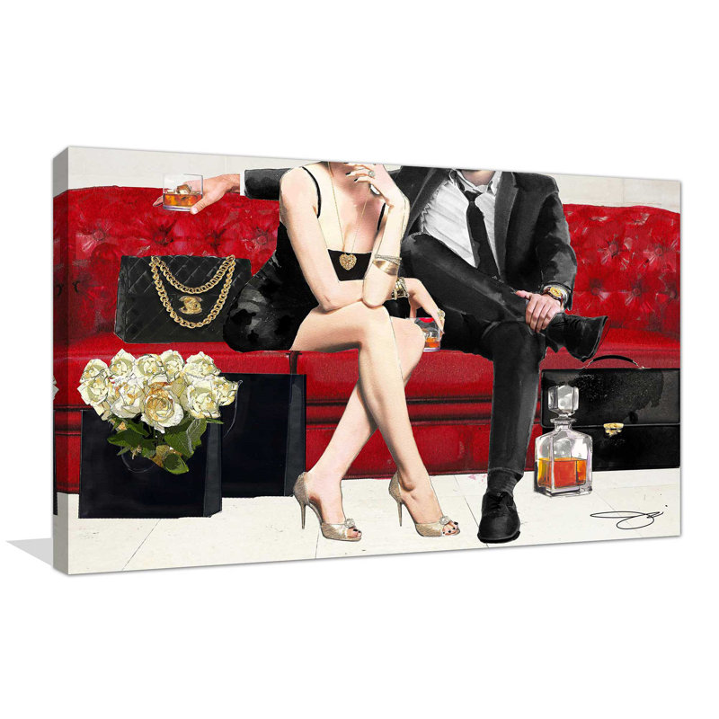 «Cocktail Hour» par By Jodi - impression, H 24 po x l 40 po x P 1,5 po, Toile tendue