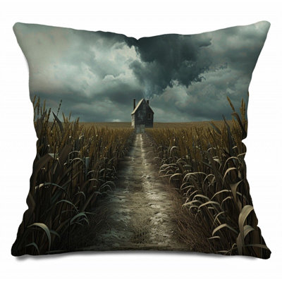 Abandoned Throw Pillow, Architecture Cotton Twill Pillows