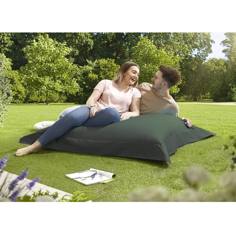 Bean Polyester Outdoor Friendly Refillable Bean Bag Chair & Lounger, Olive
