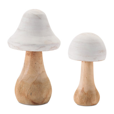 Décoration champignon rustique en bois