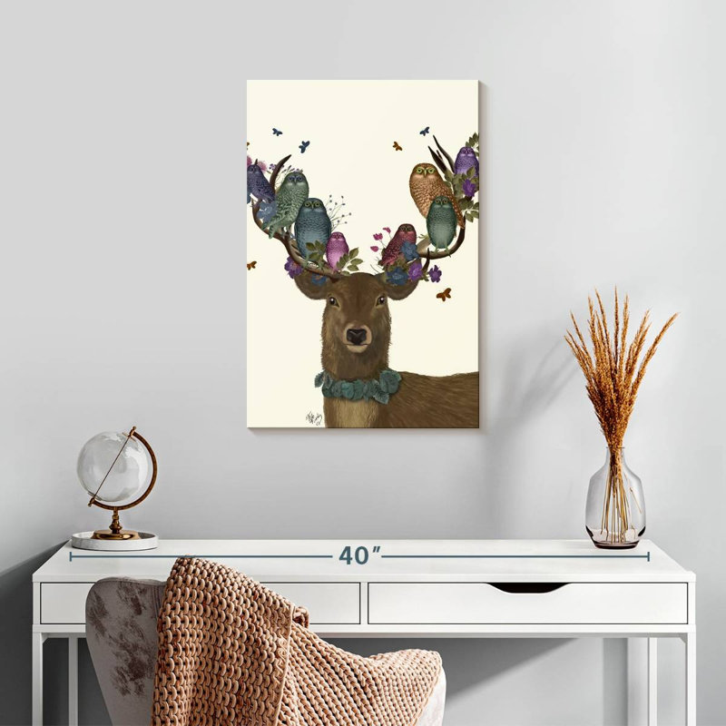 Brampt Deer Birdkeeper Owls, 24" H x 16" W