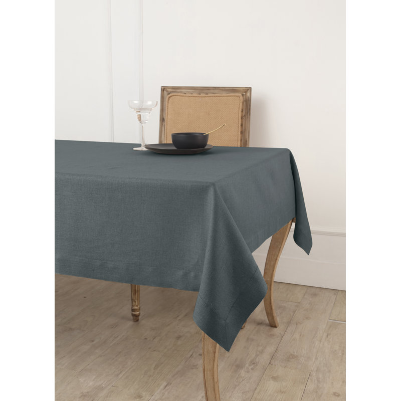 100% Pure Linen Tablecloth - Fete, Lava Smoke, 90" L x 60" W