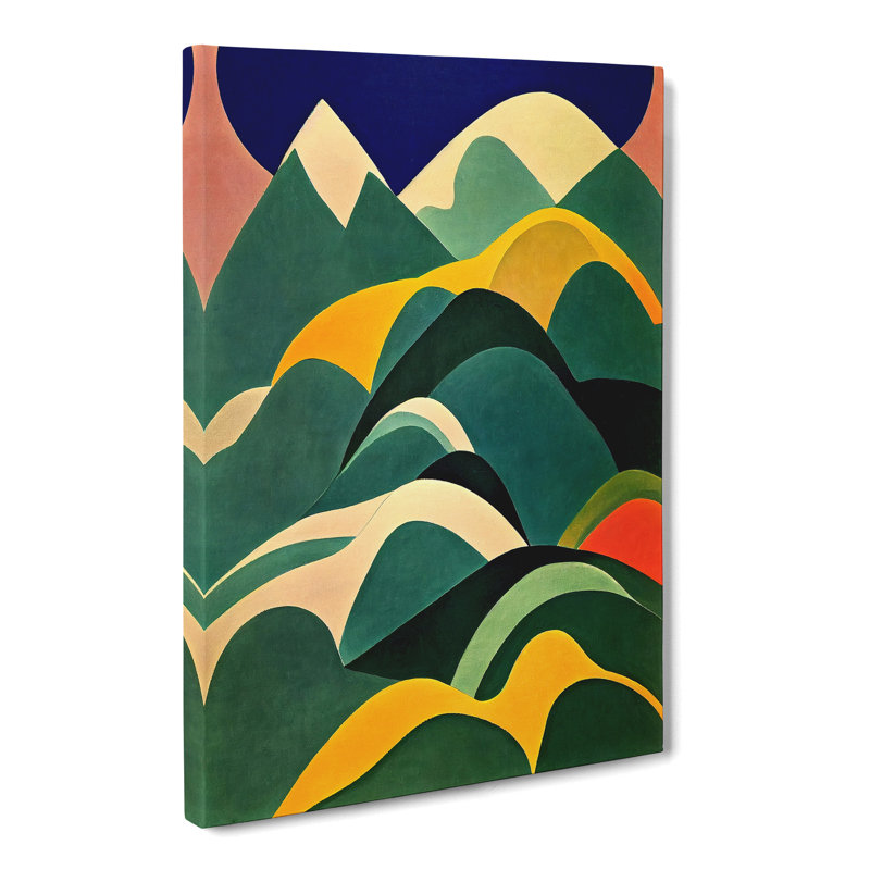 Curved Mountain Abstract - Wrapped Canvas, 76cm H x 50cm W x 3cm D