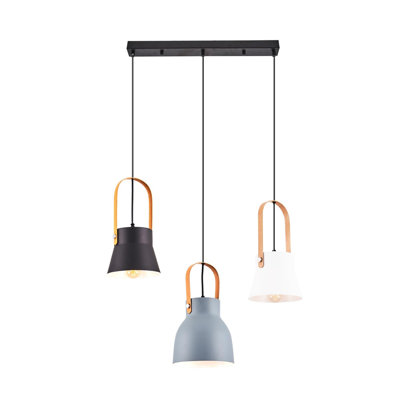 Scandinavian Style Chandelier, Metal Body, 27.6 x 7.5 x 47.2 inches | 3 x E27 Sockets (Bulbs Not Included), Elegant Design for Modern Homes | Perfect for Dining Rooms, Living Spaces & Entryways