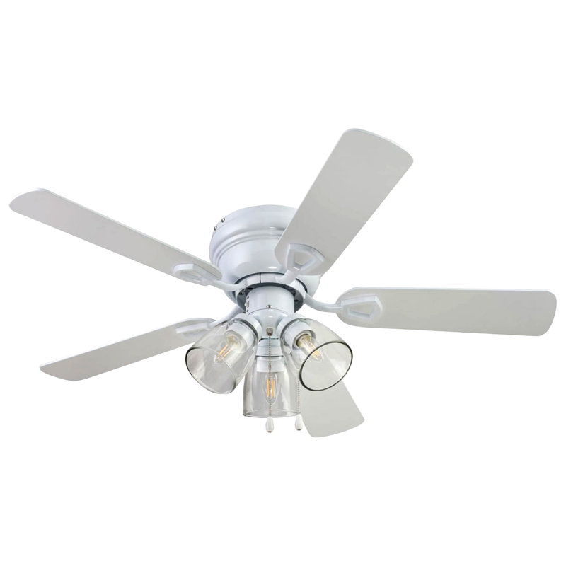 Ventilateur de plafond avec 5 pales réversibles et moteur Portage Bay, 42 po, blanc