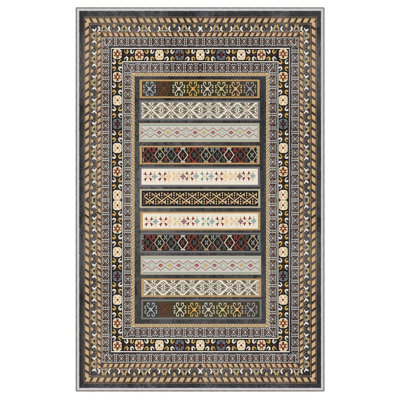 Premium Woven Area Rug, 5.9 x 9.2 Feet | 100% Polyester, 650 g/m² | Antibacterial, Non-Slip PVC Dot Underside, 0.3 in Pile Height | Machine Washable, 3D Digital Printing | Perfect for Living Room & Bedroom Decor