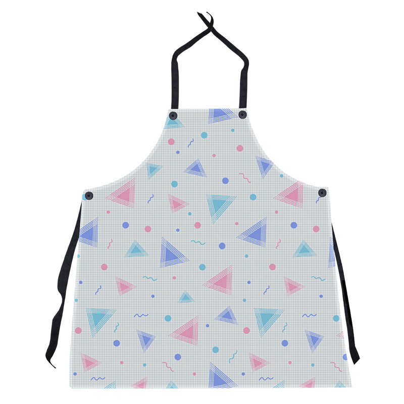 Tablier à motif 90, Bleu / Rose
