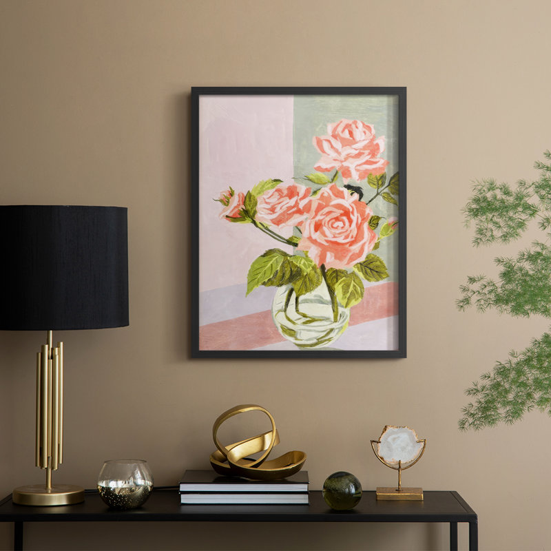 «Douces Roses I», H 11 po x l 9 po, Noir, noir, noir, noir