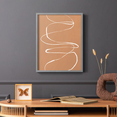 «Terracotta Drift I», reproduction encadrée - bois massif