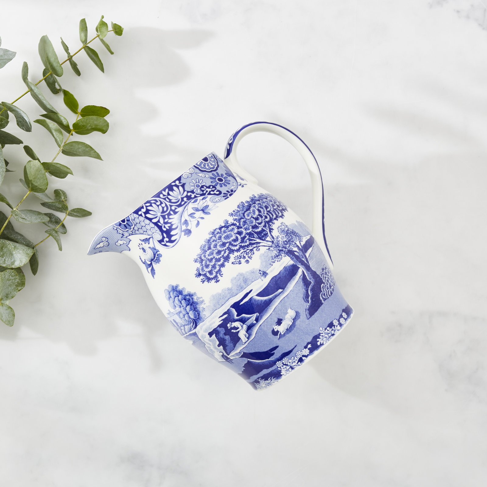 Blue Italian Porcelain Pitcher