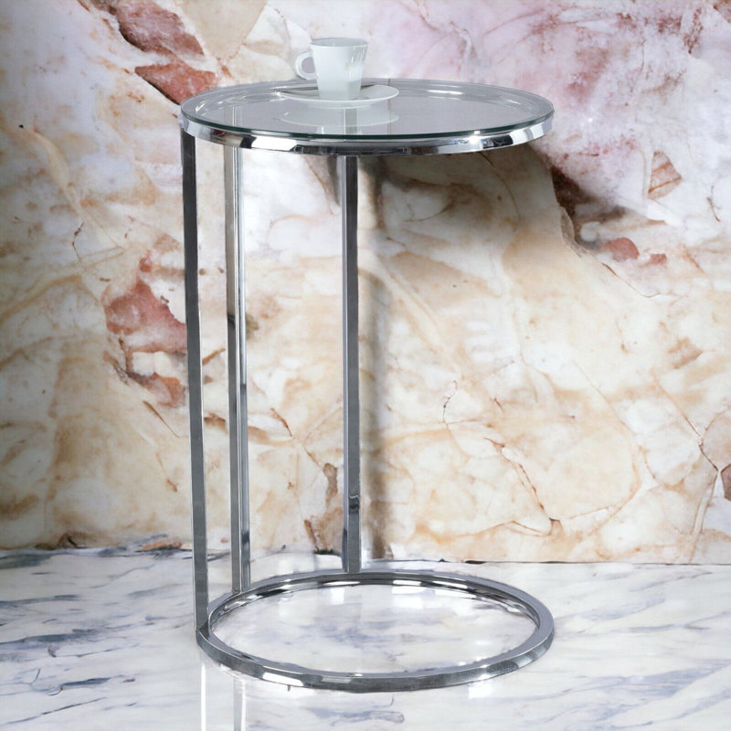 Heston C Table, Clear , Sliver