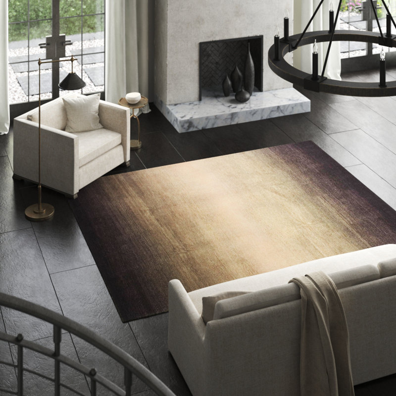 Twilight Wool Ombre Area Rug in Black/Gray/Neutral