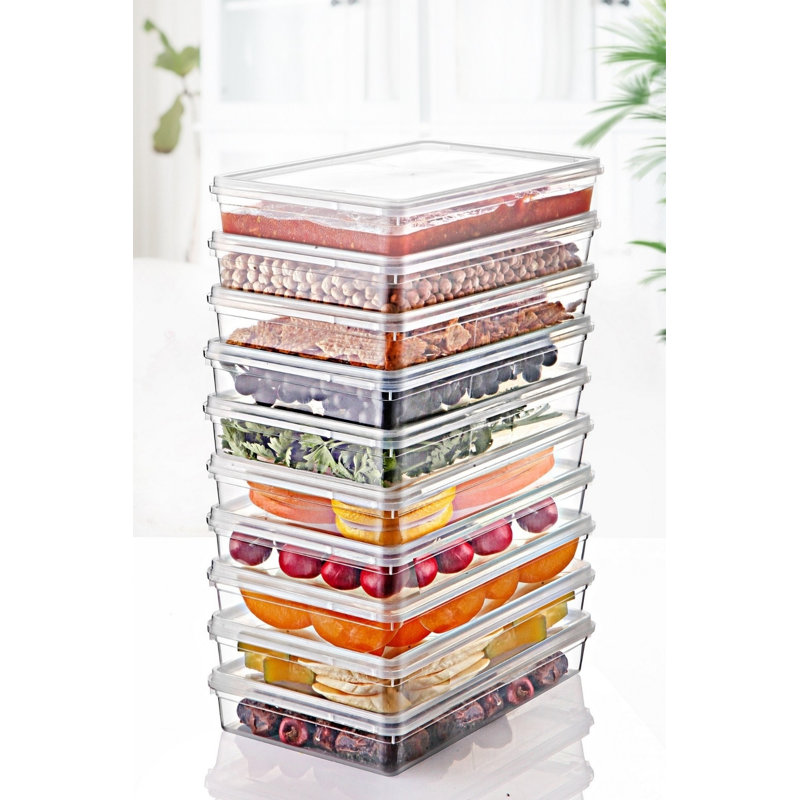 Transparent Plastic Storage Box Set (10 Pieces), 5.5 x 4.3 x 4.5 Inches | 100% BPA-Free, Freezer Safe Down to -13°F | Perfect for Organizing Crafts, Toys, and Kitchen Essentials, Durable and Versatile Design
