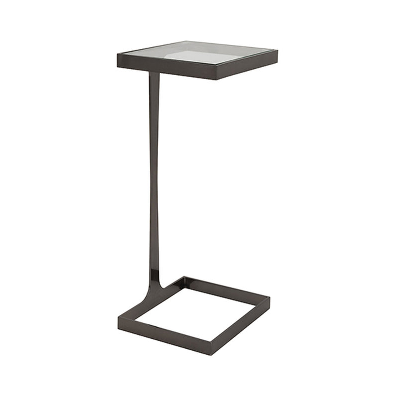 Maisel Glass Top End Table, Gunmetal
