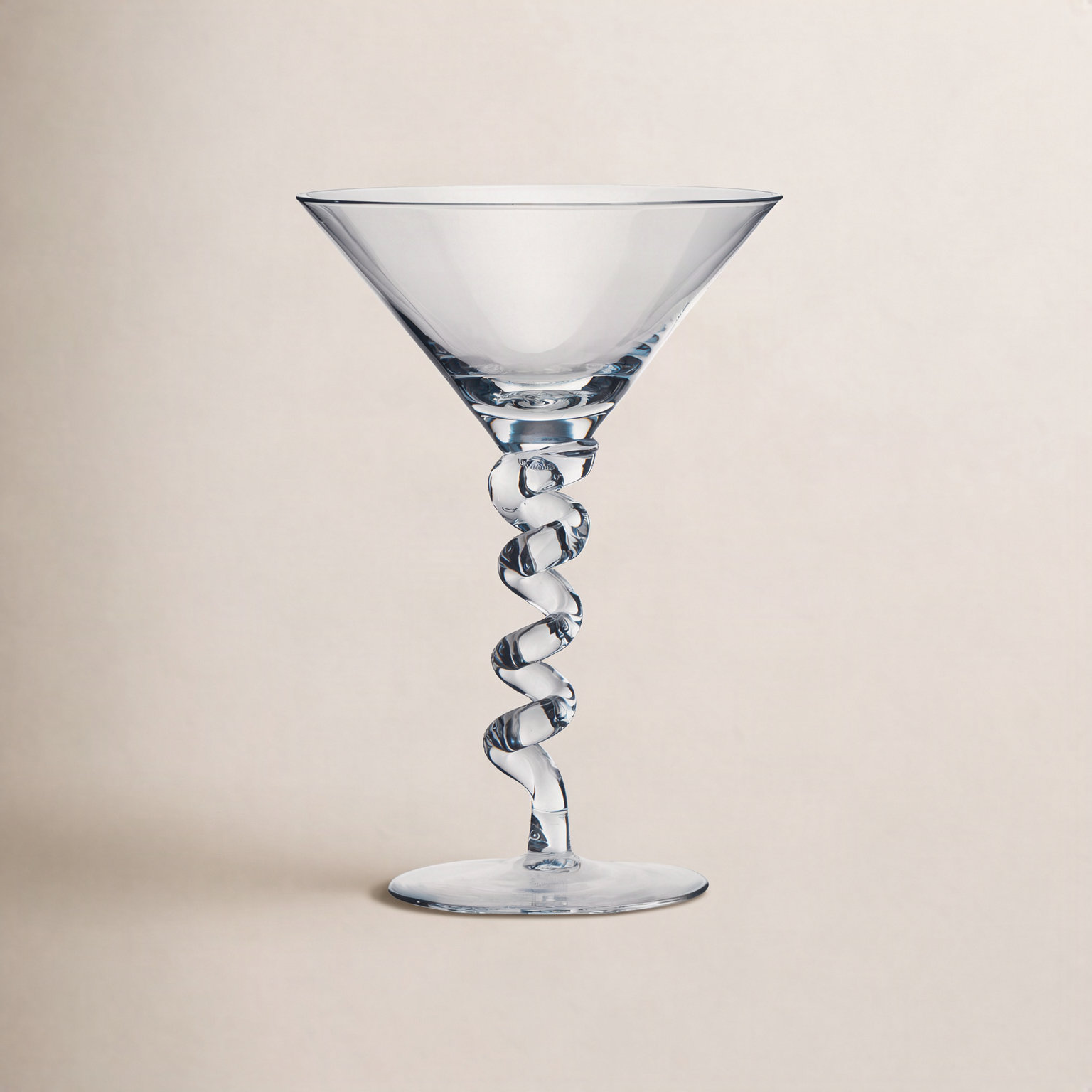 Twisted Stem Martini Glass