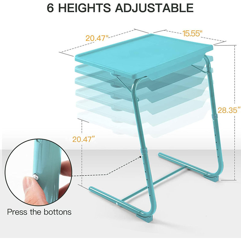 Azure Adjustable Folding TV Tray Table with Cup Holder