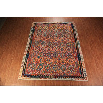 All-Over Geometric Kilim Oriental Area Rug 10x13