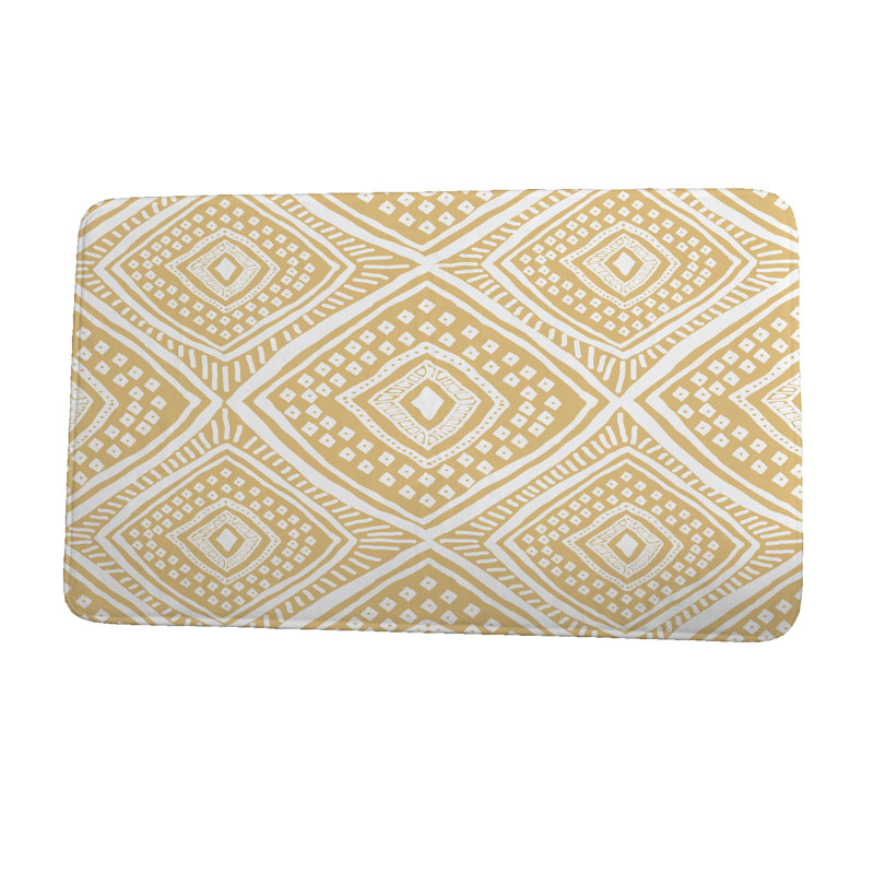 Tapis pour salle de bain Diamond, l 17 po x L 24 po, Jaune