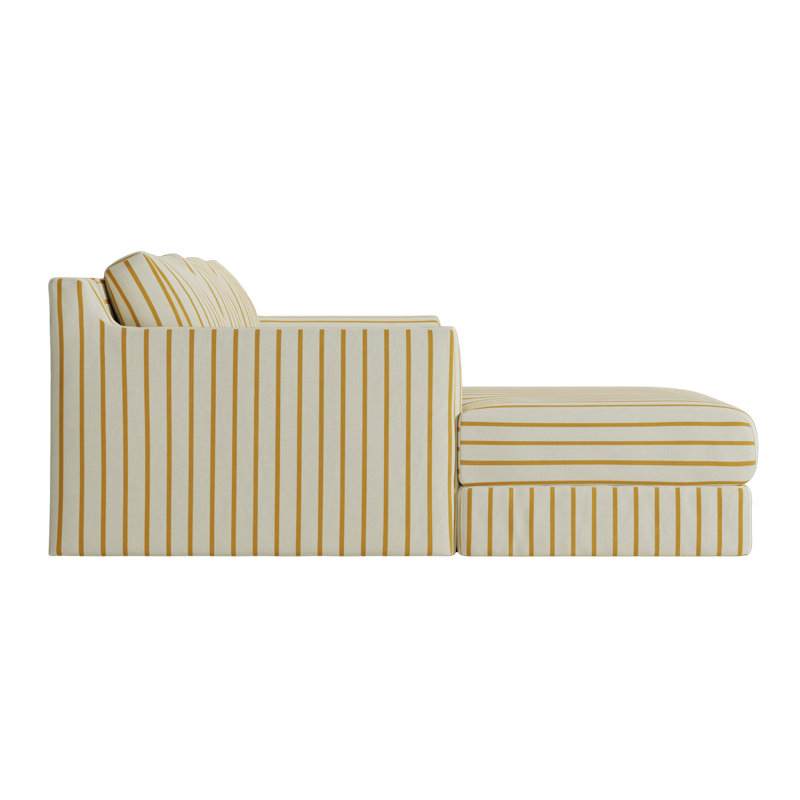 All-Natural Elevate Sectional, Yellow Clay Striped Hemp Blend