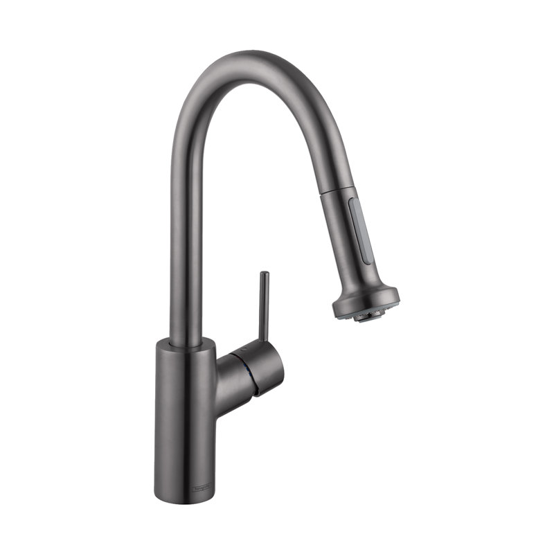Robinet de cuisine à poignée simple Talis S, Chrome poli noir