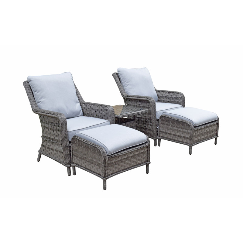 Mary 2 Seater Rattan Conversation Set, Grey, Grey