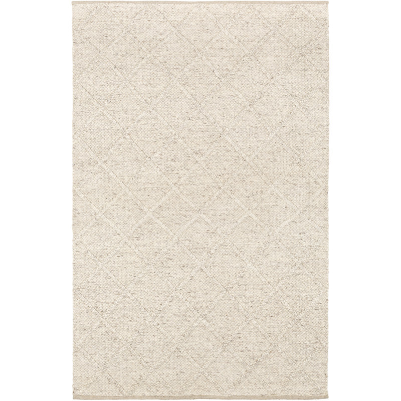 Tapis gris tissé à plat à la main Jeanette, Rectangle 2 pi x 3 pi