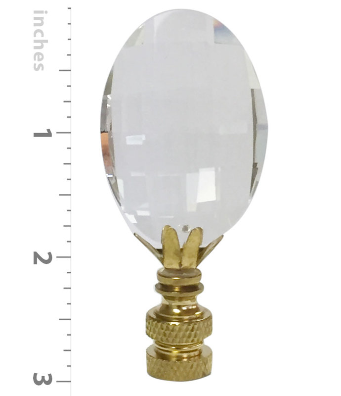 Oval Radiance Cut K9 Crystal Lamp Finial