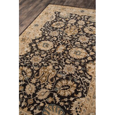 Dearborn Oriental Handmade Tufted Wool Gold/Charcoal Area Rug -  Alcott HillÂ®, 91B43C5505F5434AA1313E1886D71193