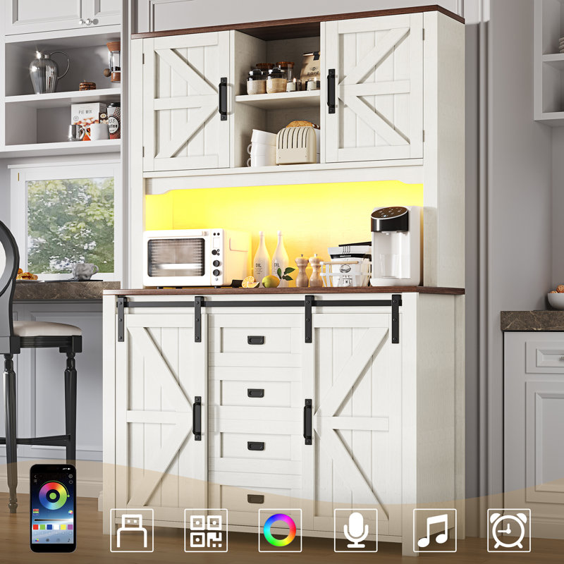 175cm Kitchen Pantry, White