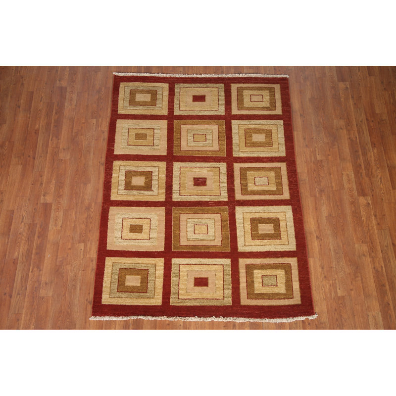 Tapis à motif géométrique 5 x 6 po Gabbeh